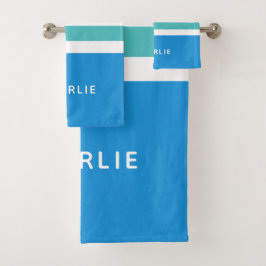 Stripes Padrão Conjunto de toalhas de Monograma Pe