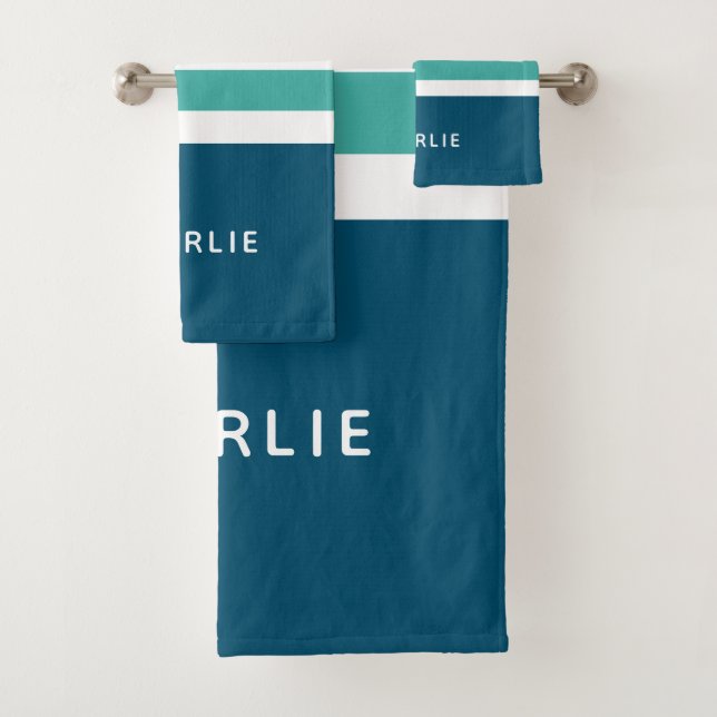 Stripes Padrão Conjunto de toalhas de Monograma Pe (Insitu)