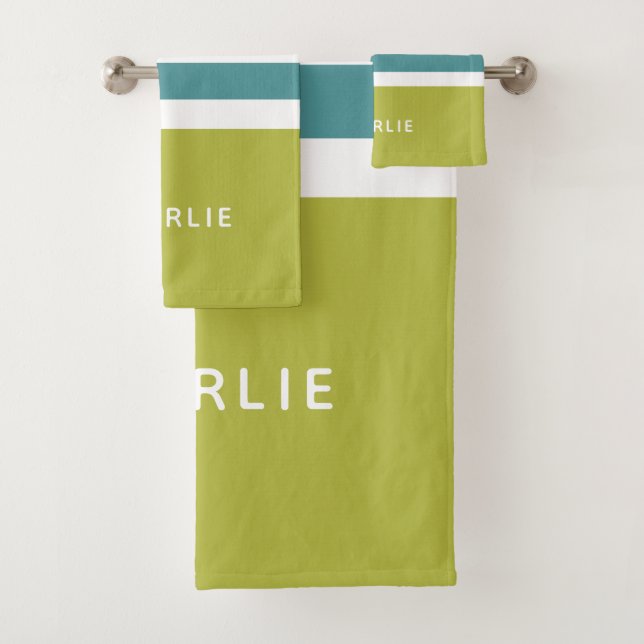 Stripes Padrão Conjunto de toalhas de Monograma Pe (Insitu)