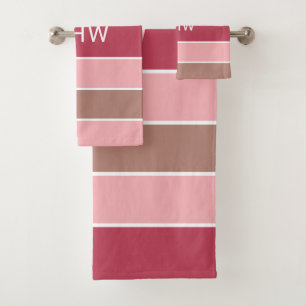Stripes Padrão Conjunto de toalhas de Monograma Pe