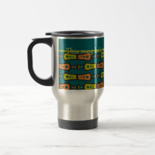 Stripes, Padrão Tribal, Teal: Caneca de viagem