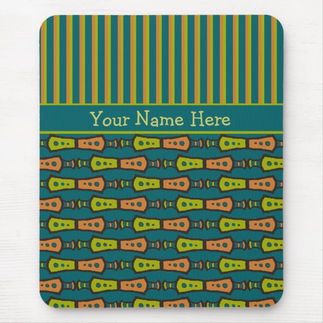 Stripes, Padrão Tribal, Teal: Mousepad (Frente)
