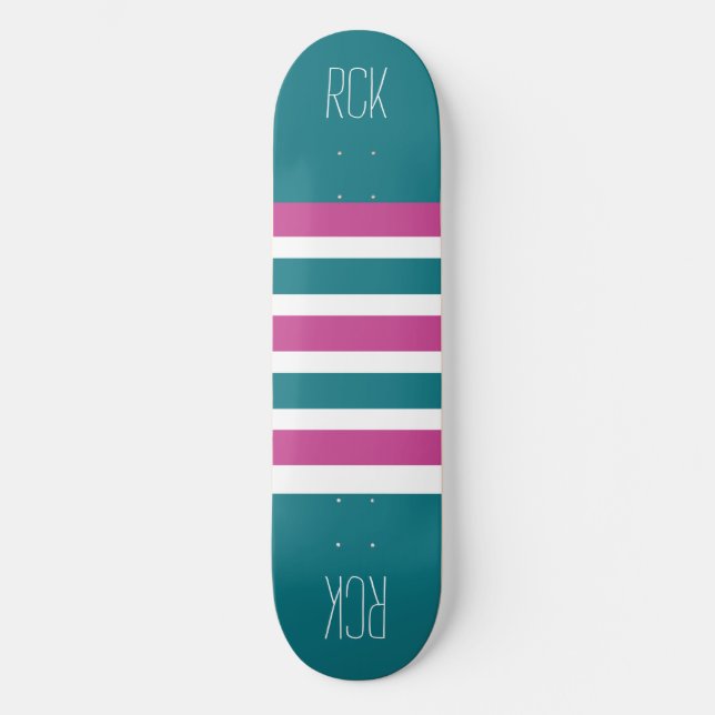 Stripes Painéis de skate de monograma personalizad (Frente)