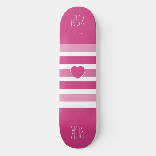 Stripes Painéis de skate de monograma personalizad (Frente)