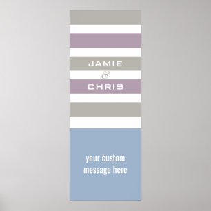 Stripes poster de texto e tamanho personalizado do