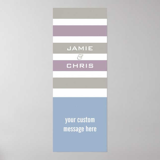 Stripes poster de texto e tamanho personalizado do (Frente)