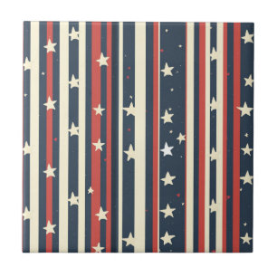 Stripes Vermelhos, Brancos e Azuis com Estrelas (2