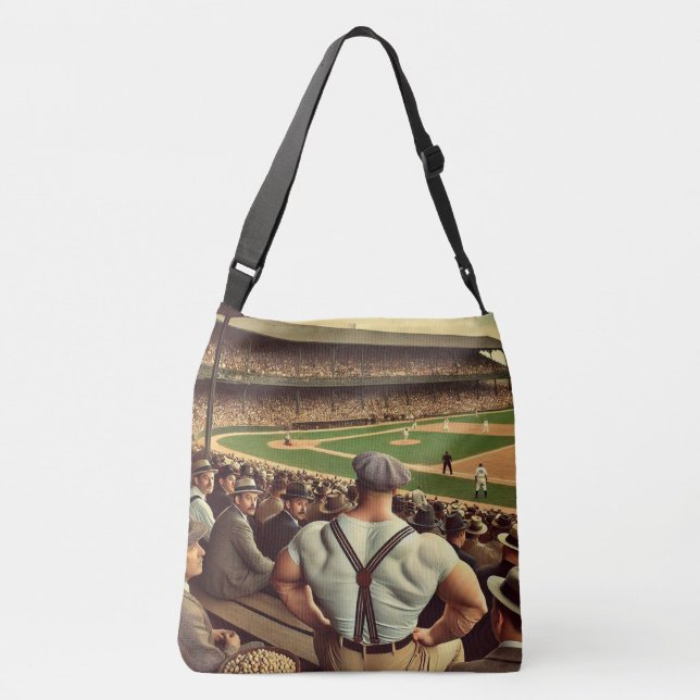 Strongman Watching Baseball Shoulder Tote (Verso)