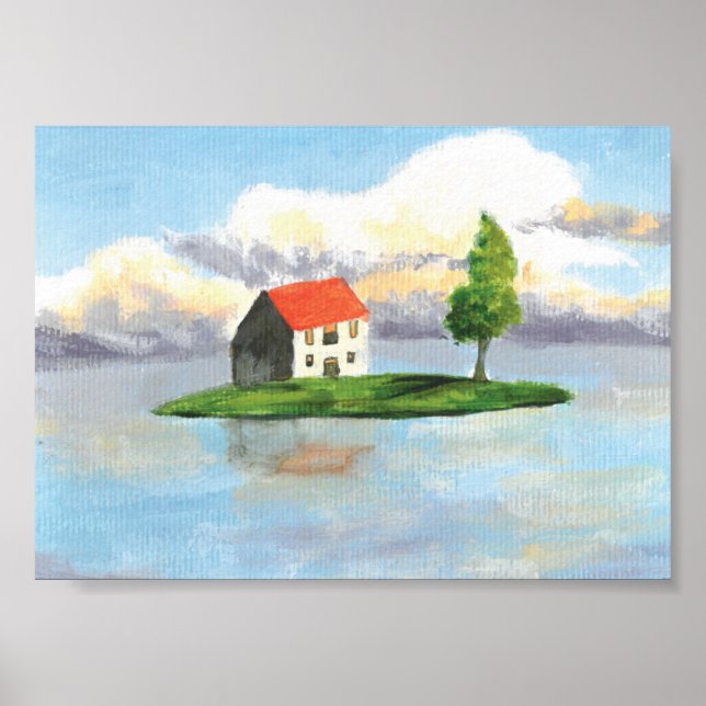 Studio Ghibli Landscape Impressão, Papel Poster de (Frente)