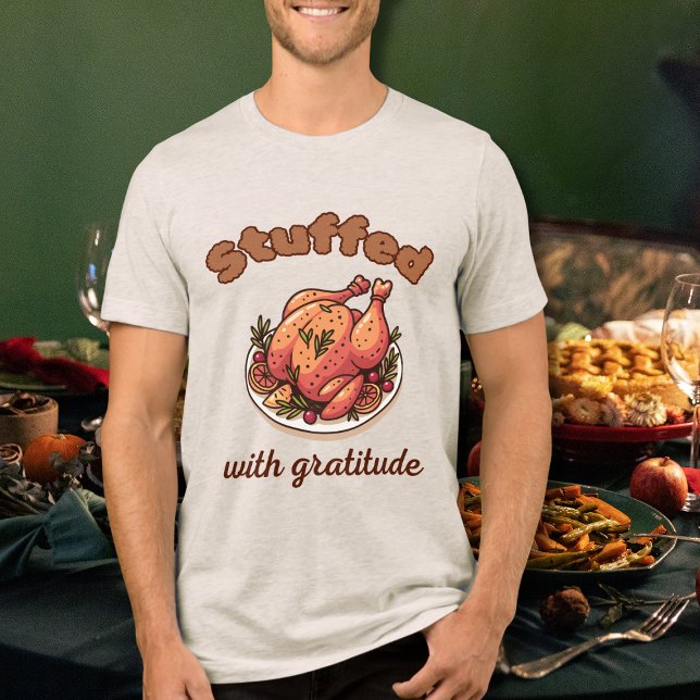 Stuffed with Gratitude Funny Thanksgiving Turkey (Criador carregado)