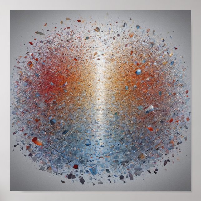 Stunning Orange Blue Nebula Galaxy Space Poster  (Frente)