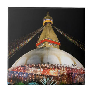 Stupa Boudhanath, Kathmandu na noite - Nepal