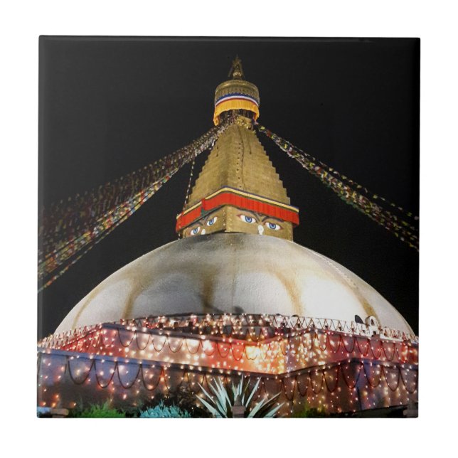 Stupa Boudhanath, Katmandu à noite - Nepal (Frente)