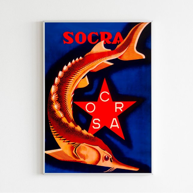 "Sturgeon Socra Enlatado" Poster de Anúncio soviét (Criador carregado)