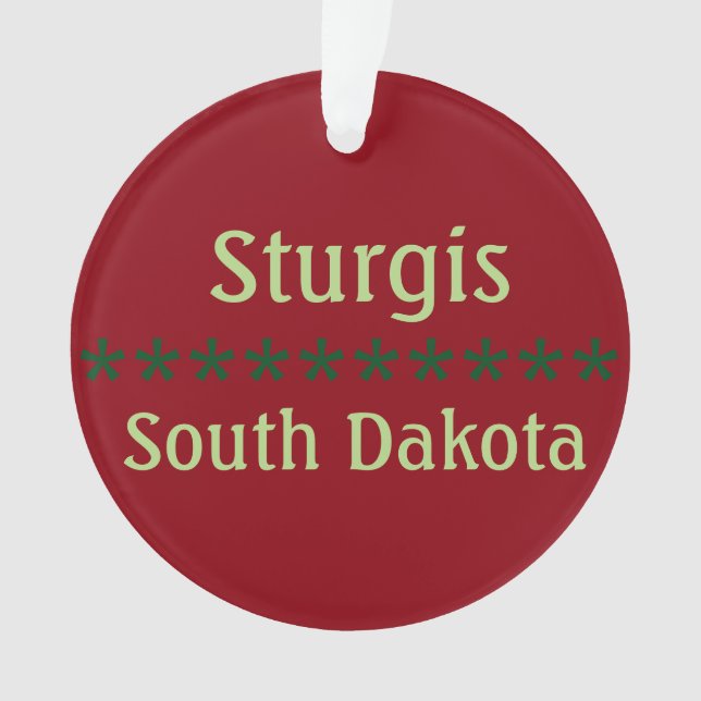 Sturgis customizável, ornamento de South Dakota (Frente)