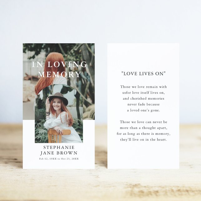 Stylish Arch 2 Photo Funeral Prayer Card (Criador carregado)