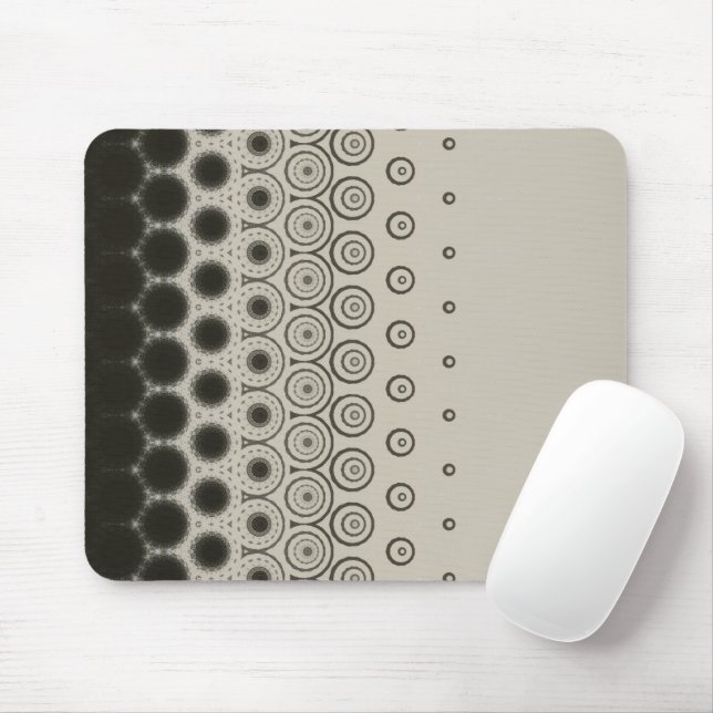 Stylish Black circles on White mouse pad (Com mouse)