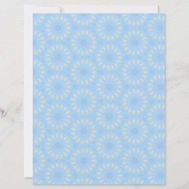 Stylish Blue and Yellow Geometric scrapbook paper (Frente)