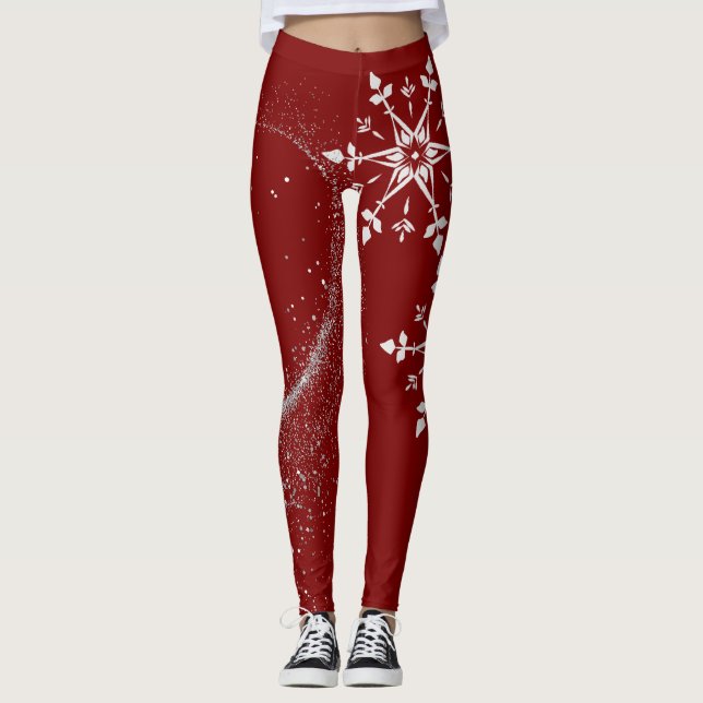 Stylish Christmas red leggings . (Frente)