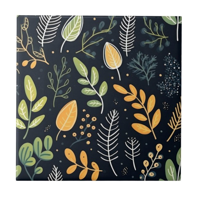 Stylish Green and Yellow Foliage Pattern  (Frente)