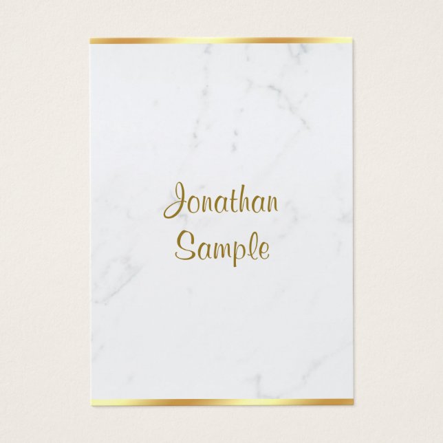 Stylish Marble Gold Typography Script Name Luxury (Frente)