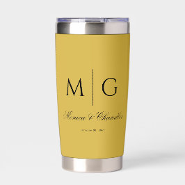 Stylish Monogram With Couple Name Metallic Gold
