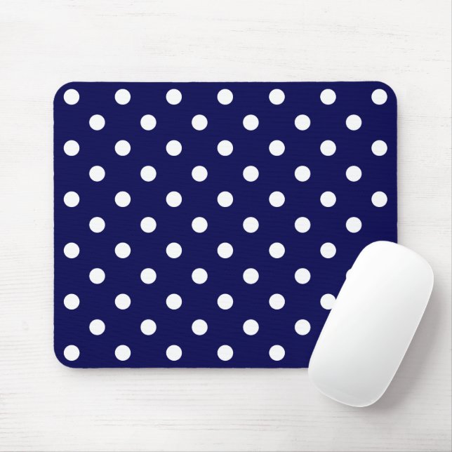  Stylish Polka Dots On Dark Blue Mouse Pad (Com mouse)