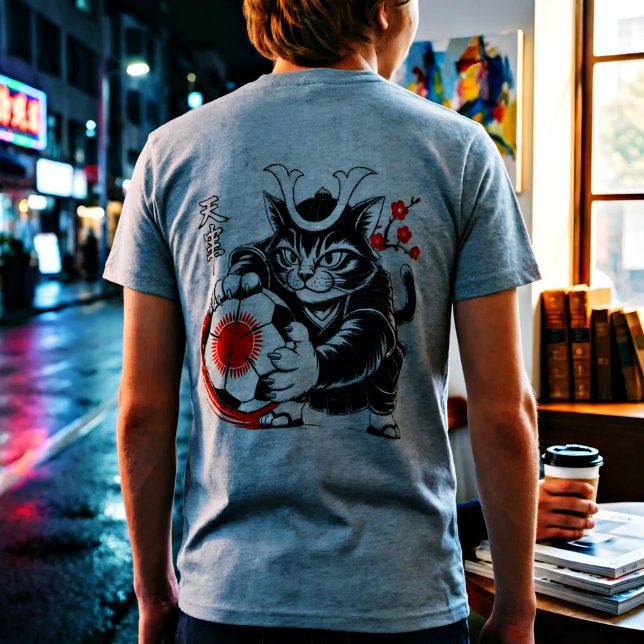Stylish Samurai Cat Japan Soccer For Football fans (Criador carregado)