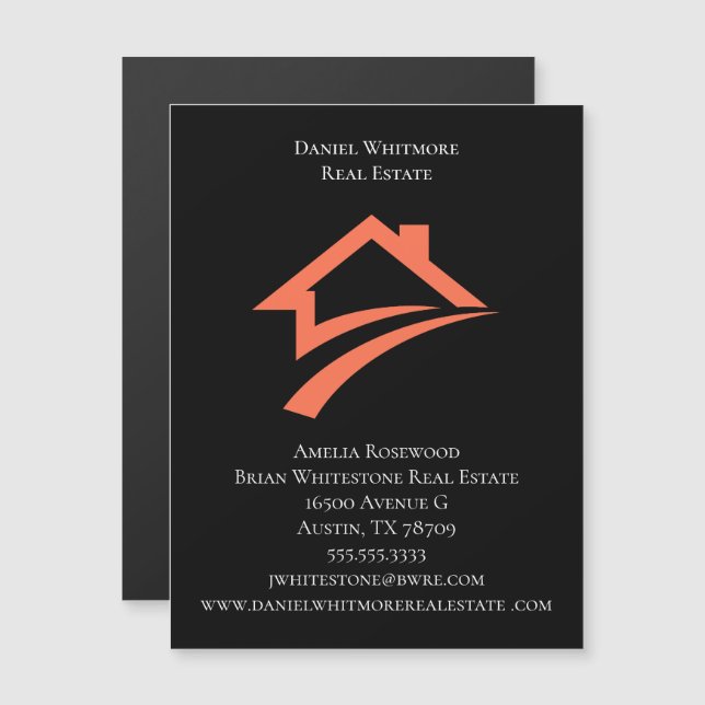 Stylish Unique Black Real Estate Agent (Frente/Verso)