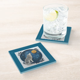 Stylish Wolf Howling at the Moon on a Starry Night