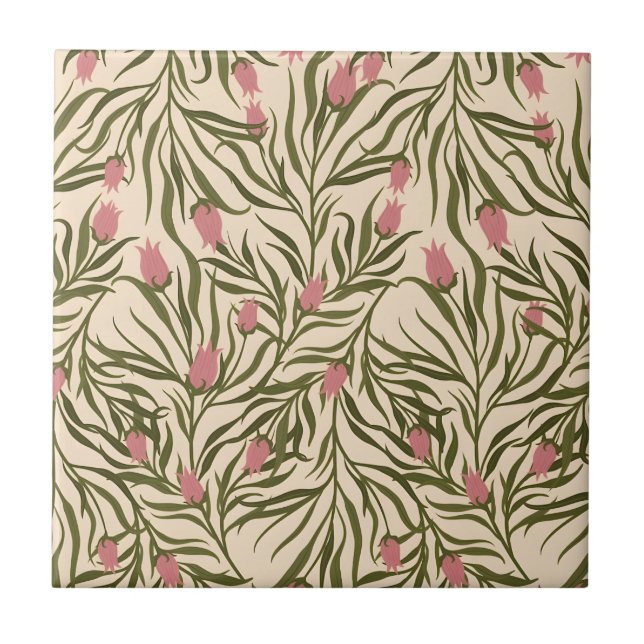 Stylized pink bell-shaped floral pattern (Frente)