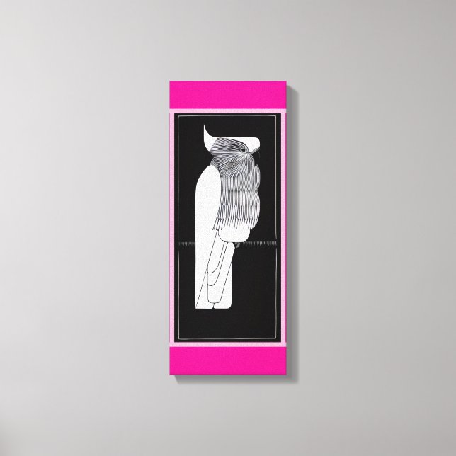 Stylized Rose-Breasted Cockatoo Pink Canvas Print (Frente)
