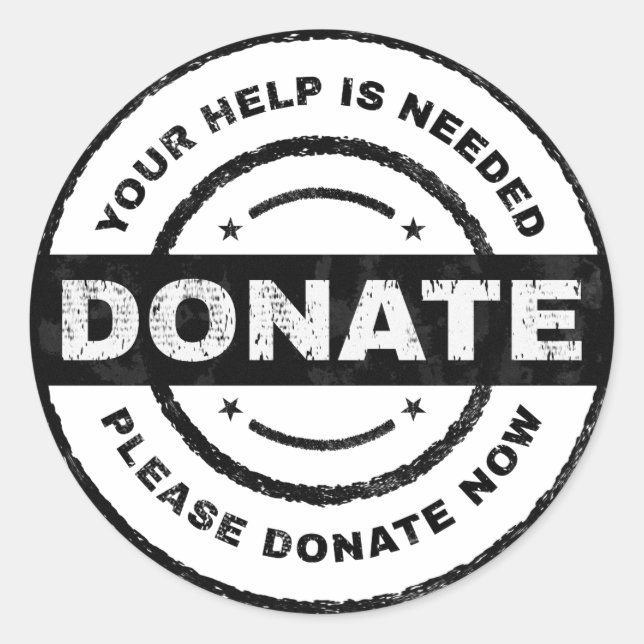 Sua Ajuda é Necessária Adesivos de Doação para Car (Frente)