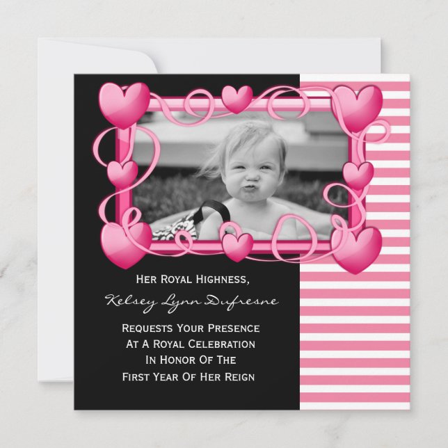 Sua Alteza Real com Convite de Aniversário Fotográ (Frente)
