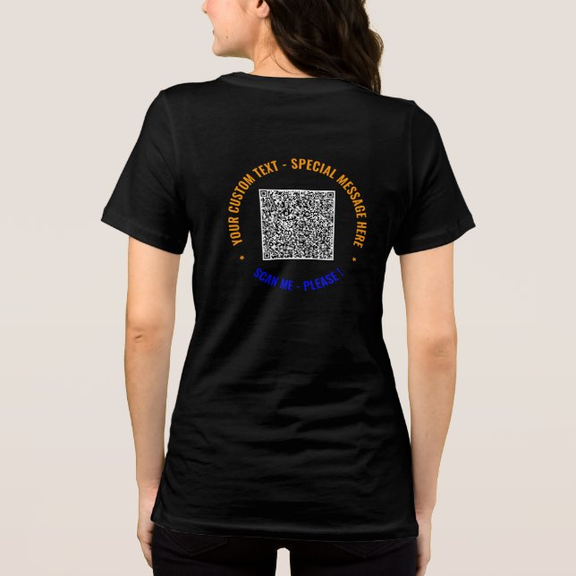 Sua camisa colorida de código QR com texto persona (Verso)