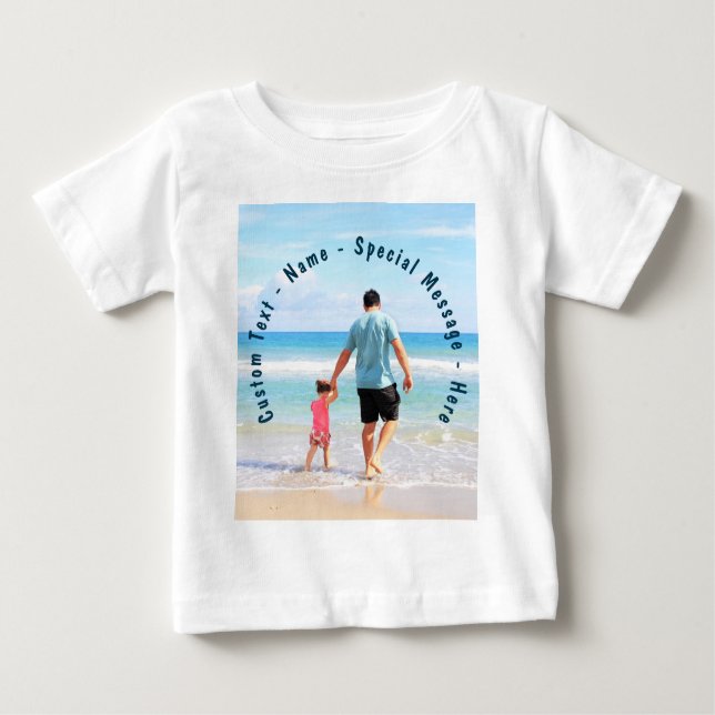 Sua Camisa de Bebê de Foto Favorita com Texto Pers (Frente)