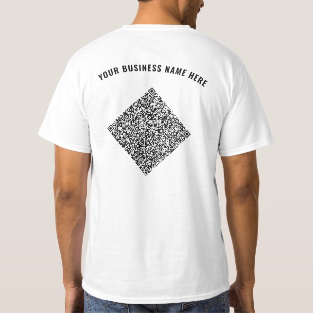 Sua Camisa de Código QR e Texto Personalizado Esco (Verso)