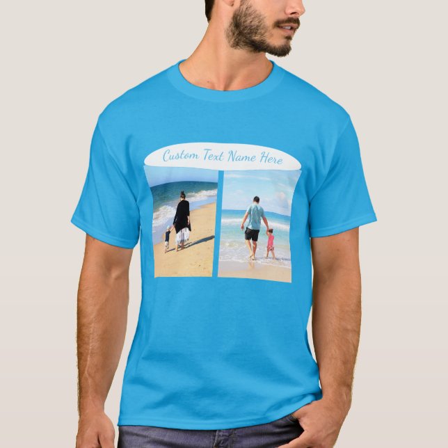 Sua Camisa de Colagem de Fotografias com Texto Per (Frente)