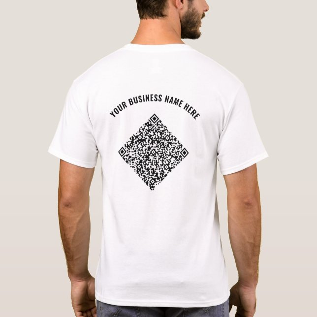 Sua Camisa de Negócios de Código QR com Texto Pers (Verso)