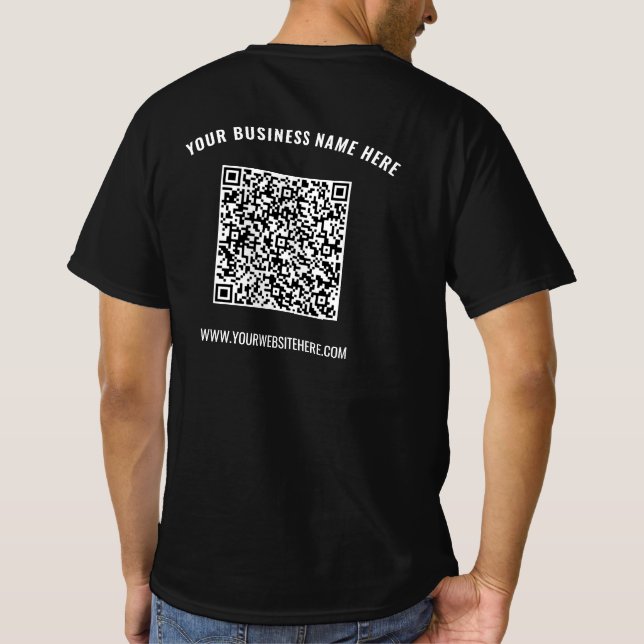 Sua Camisa de Negócios de Código QR com Texto Pers (Verso)