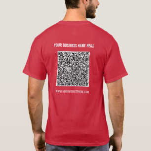 Sua camiseta comercial com código QR e texto perso