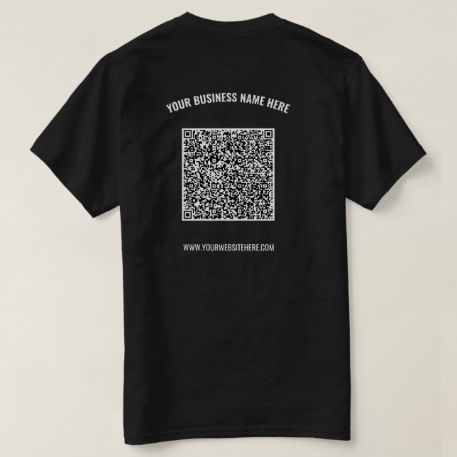 Sua Camiseta de Código QR Promocional de Design Em (Verso do Design)