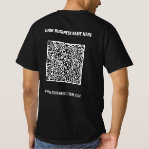 Sua Camiseta de Negócios com Código QR e Texto Per