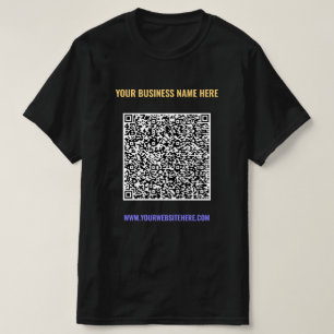 Sua Camiseta Empresarial com Código QR e Texto Per