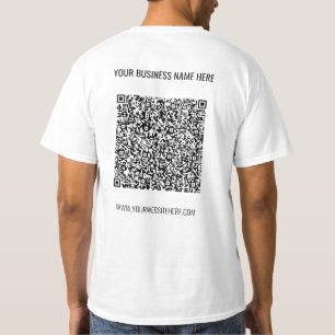 Sua Camiseta Empresarial com Código QR e Texto Per