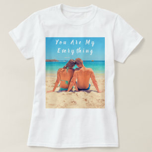Sua Camiseta Romântica de Fotos com Texto Personal