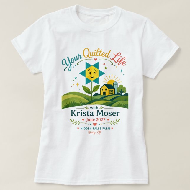 Sua camiseta Your Quilted Life (Frente do Design)