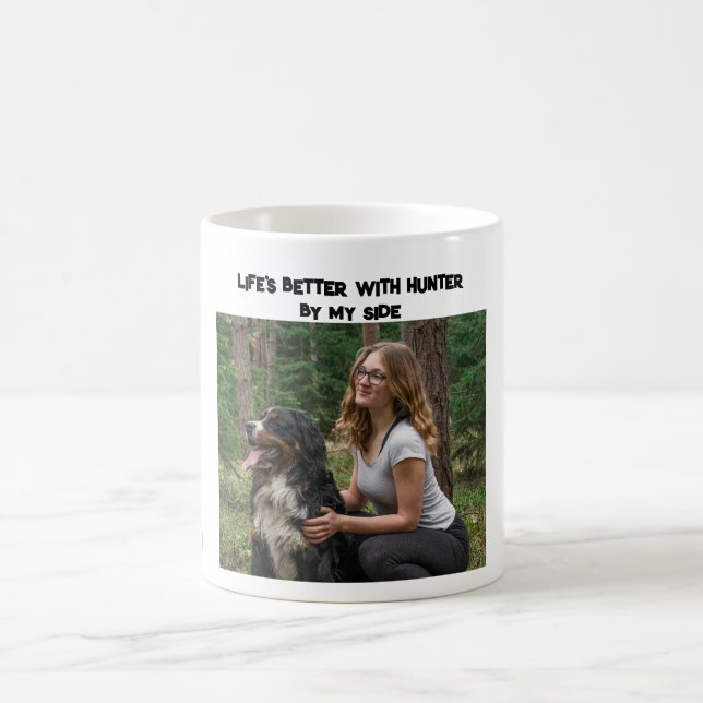Sua caneca com fotos de seu animal de estimação e  (Centro)