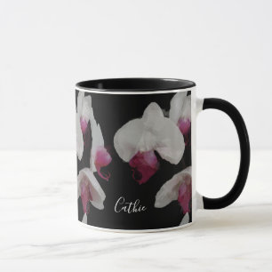 Sua caneca conhecida das orquídeas da aguarela