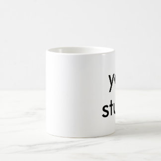 sua caneca de café estúpida para pessoas canhotas!